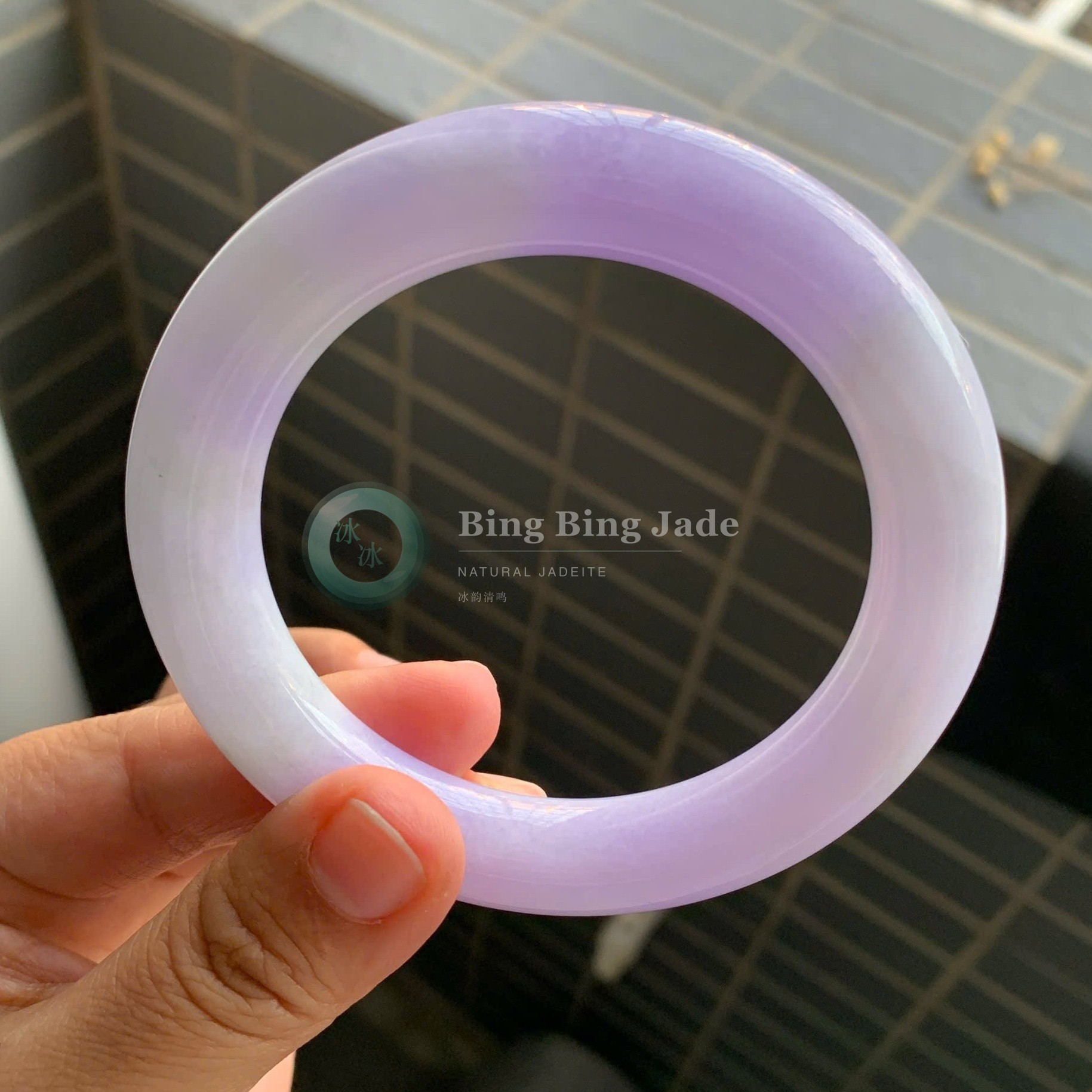 Pastel Lavender Jadeite Bangle Size 61mm