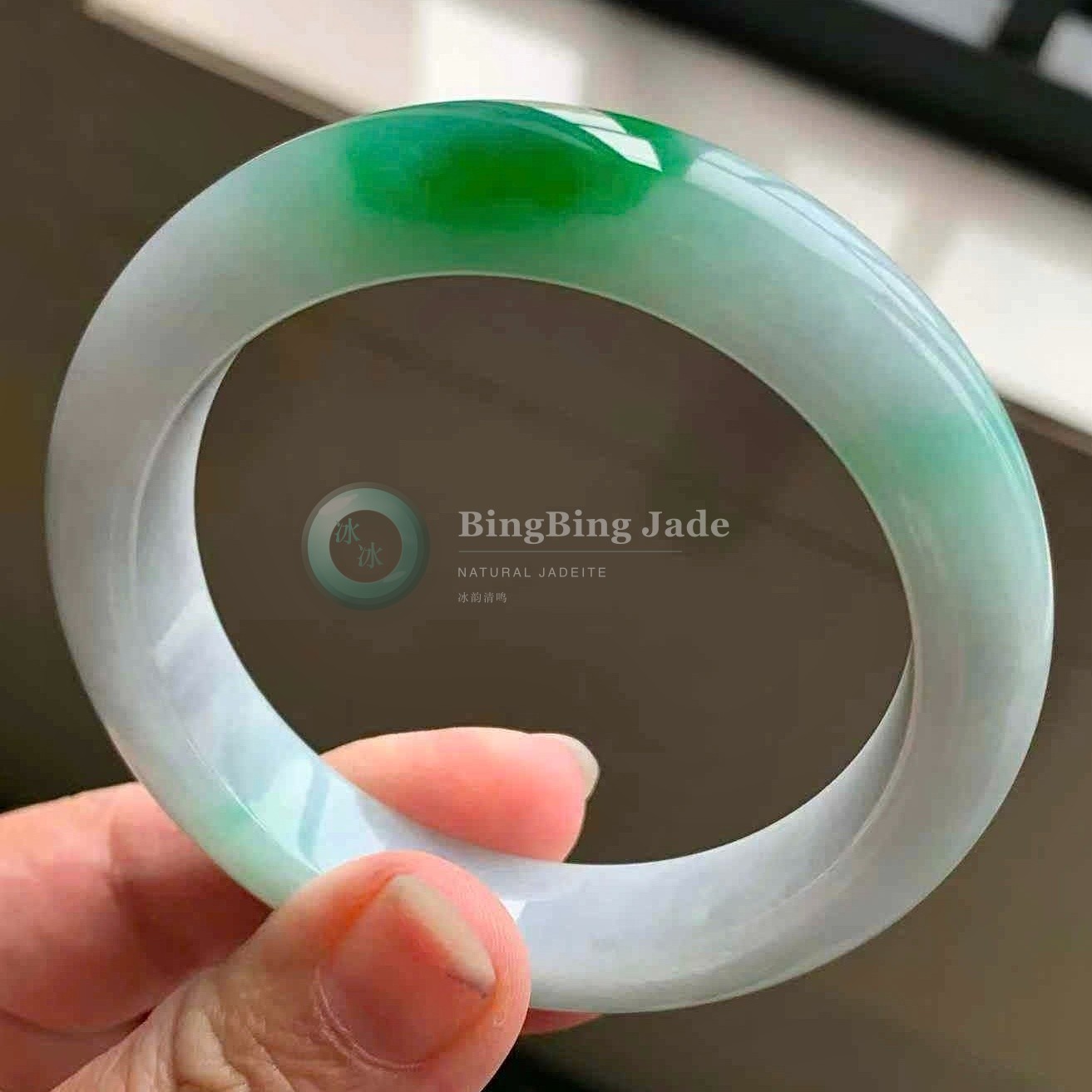 “Imperial Bloom” on Clean Icy Base with Vivid Green Accents