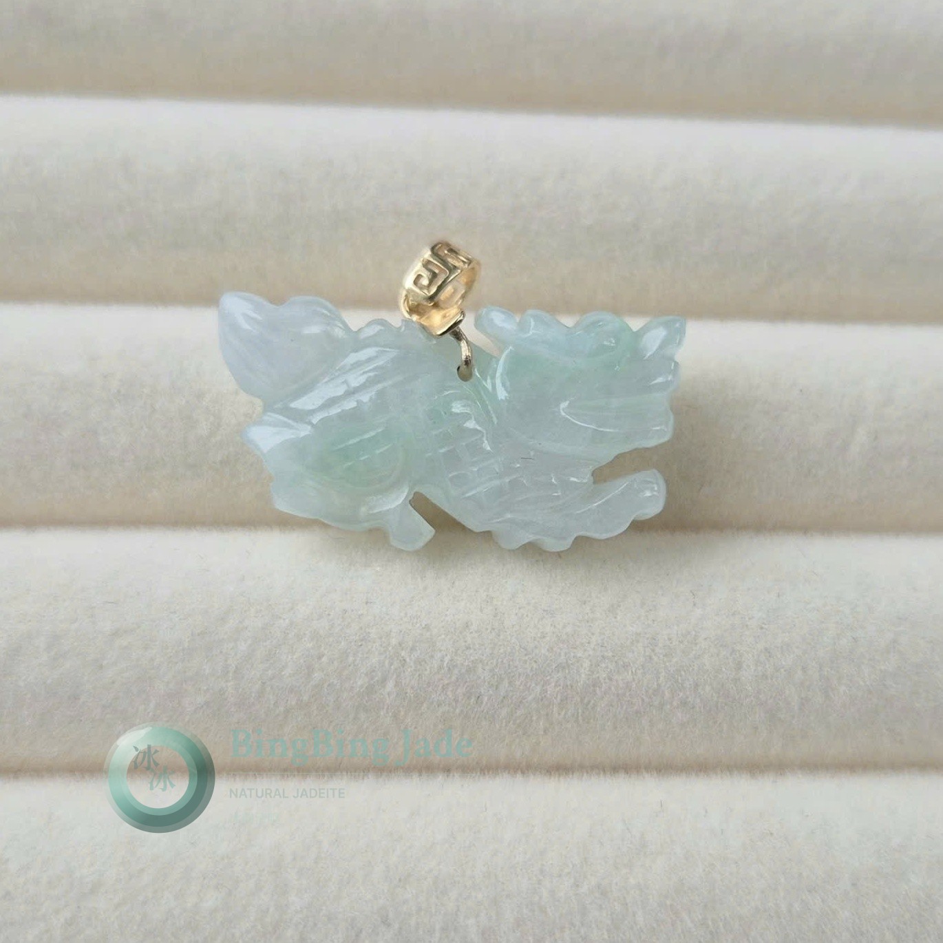 Glutinous Icy Chinese Dragon Pendant with Silver Sterling Bail