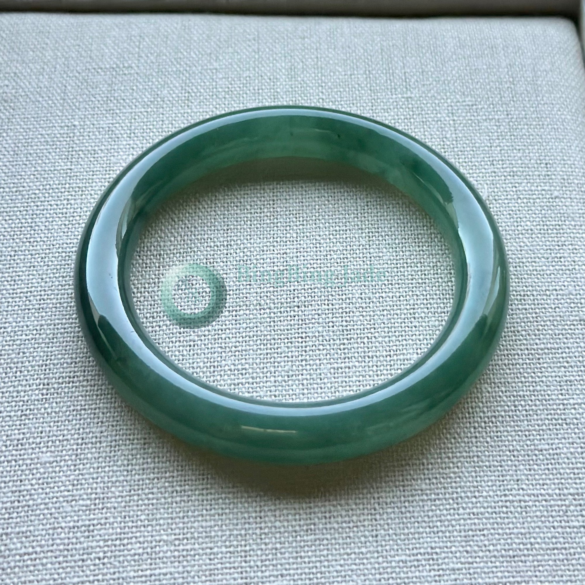 Oil Green Jadeite Bangle — Rare Saturated Forest Hue