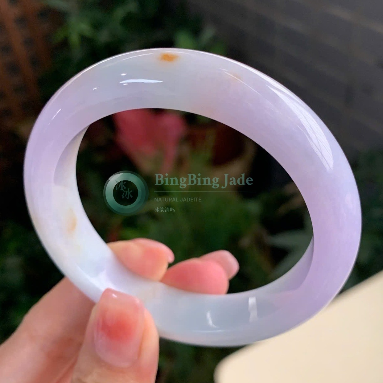 Lavender Mist with Honey Kiss and Green Accent - Three-Color Lucky Bangle 56mm