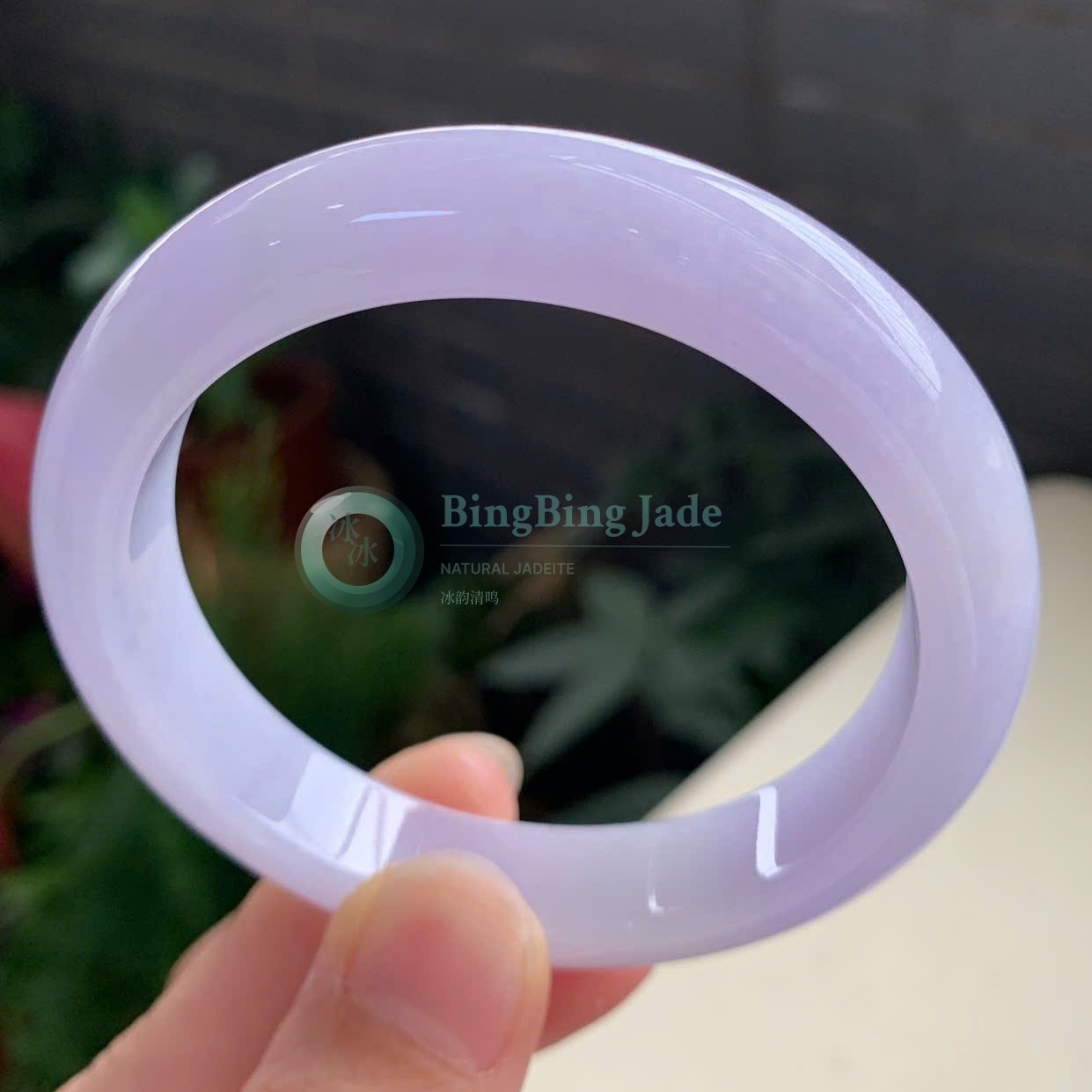 Lavender Bloom Icy Jadeite Bangle 55.7mm