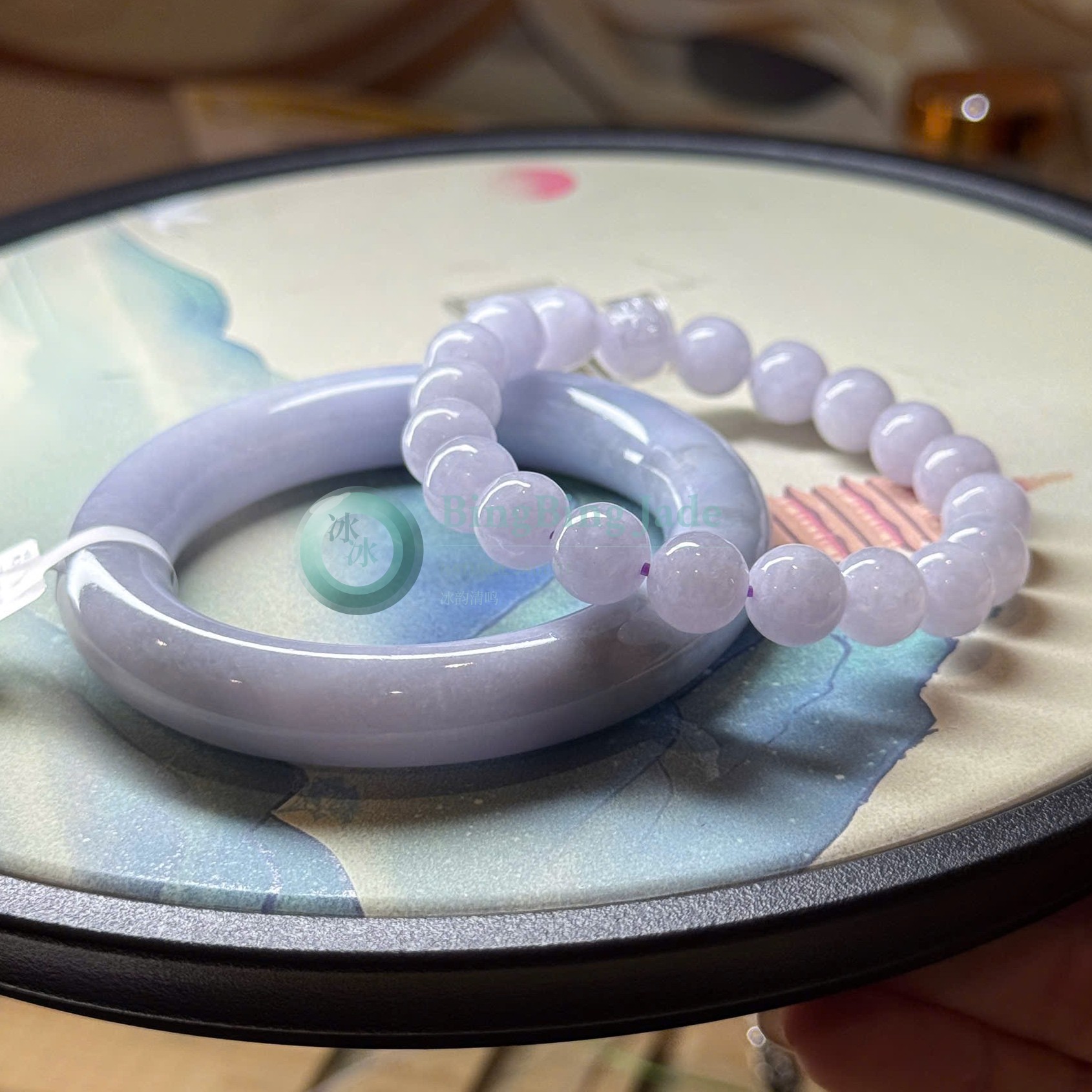 Lavender-Blue Jelly Glow Round Bangle 54mm