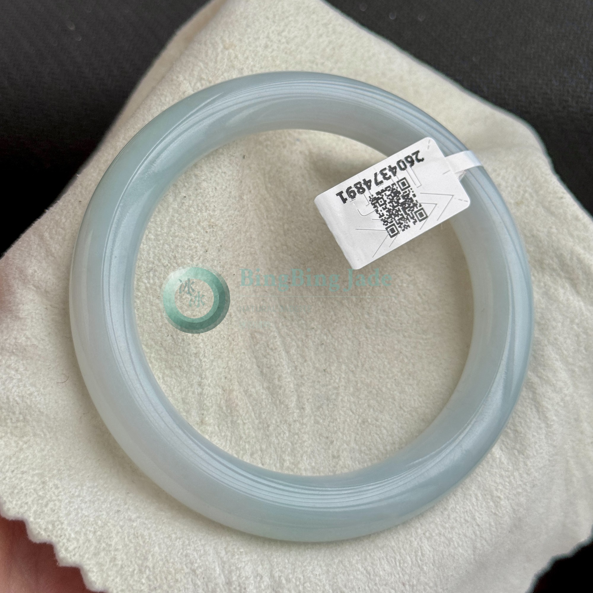 Celadon-White Jelly Bangle 54.8mm — Quiet Luminosity