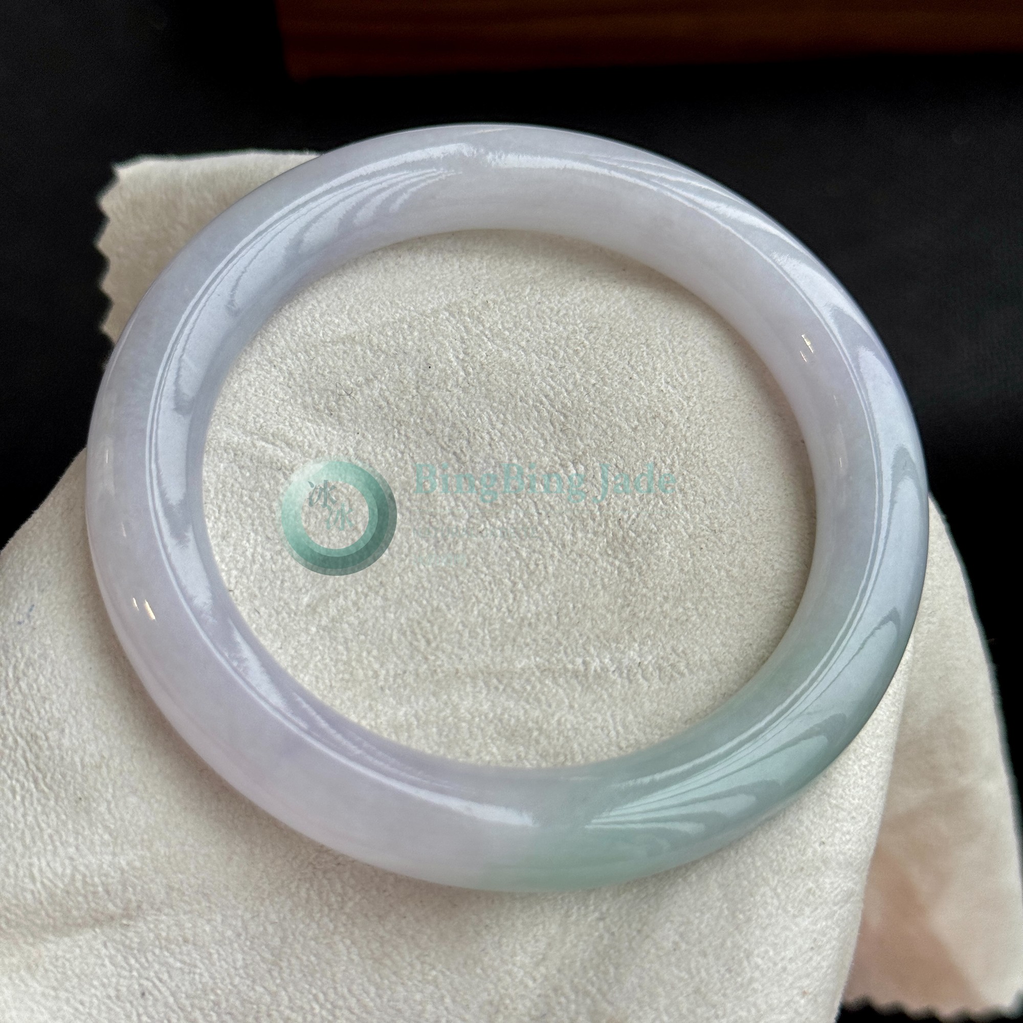 Lavender Mist with Seafoam Drift — Round Bangle 55mm