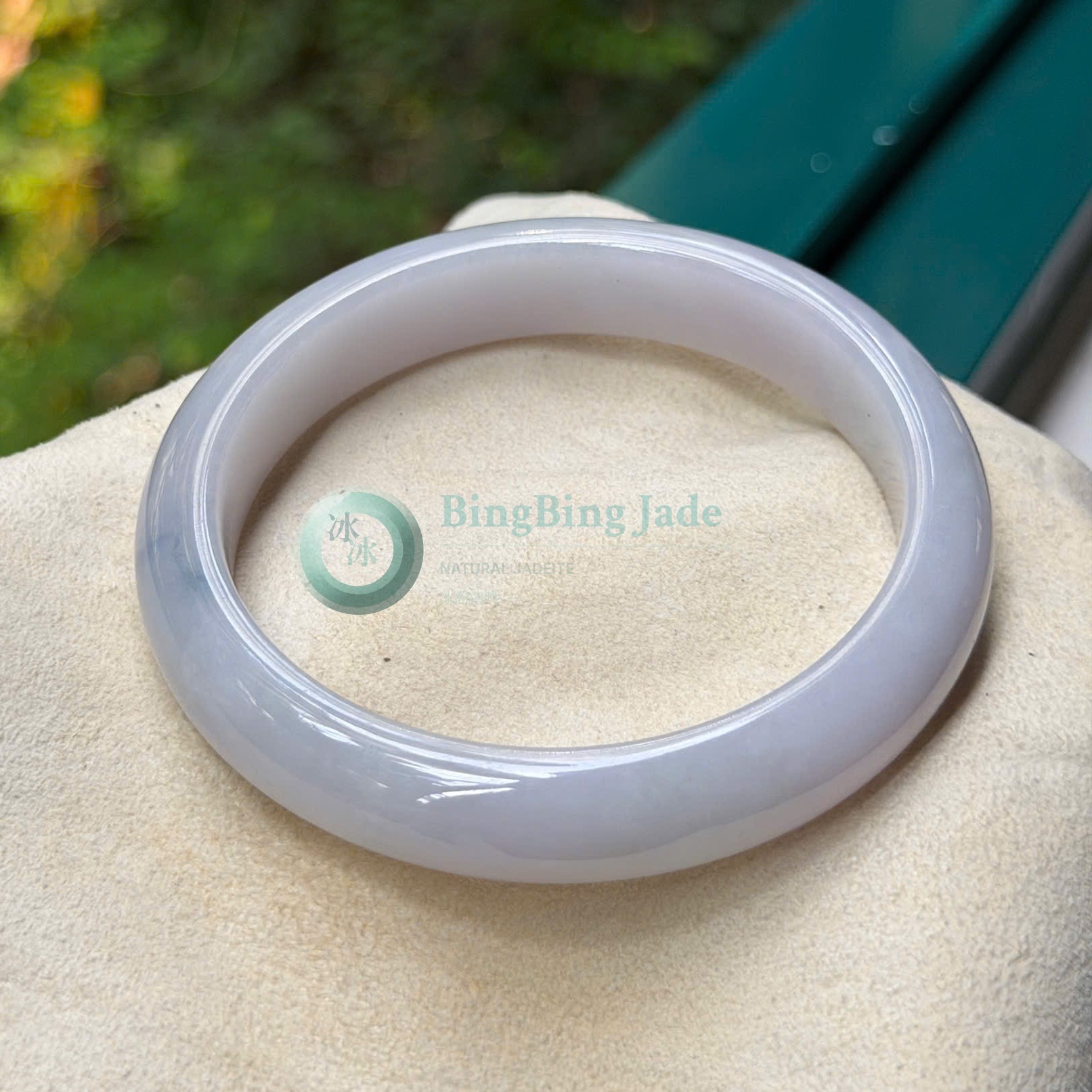 Lavender-Blue Mist with Floating Monet Blooms Bangle 57mm