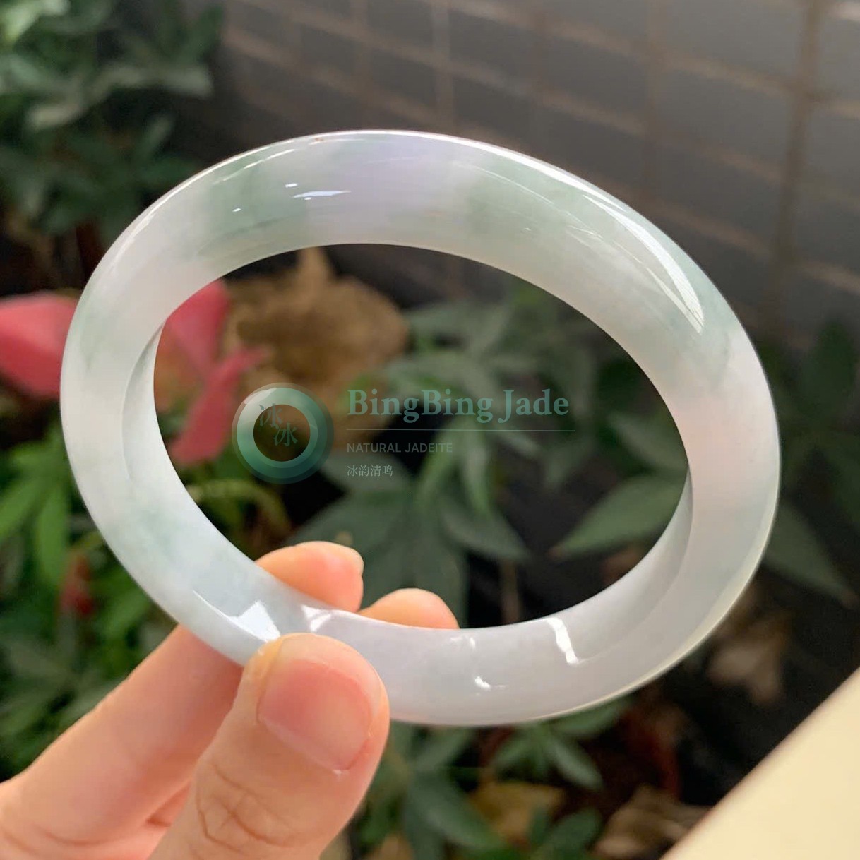 Lavender Mist with Jade-Green Whispers Bangle 61.8mm