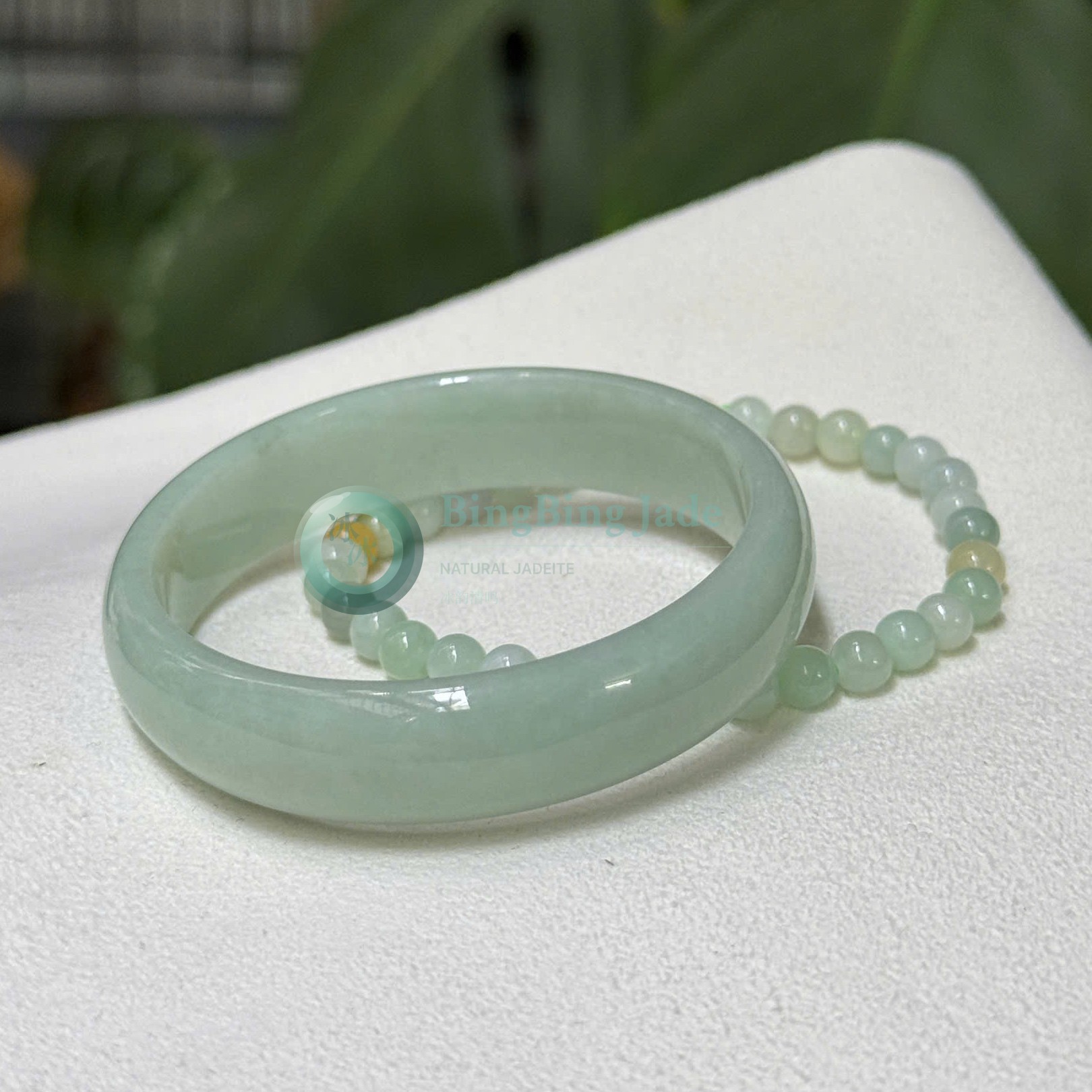 Fresh Apple Green Jadeite Bangle 50.8mm — Even Saturation with Fine-Grained Glow