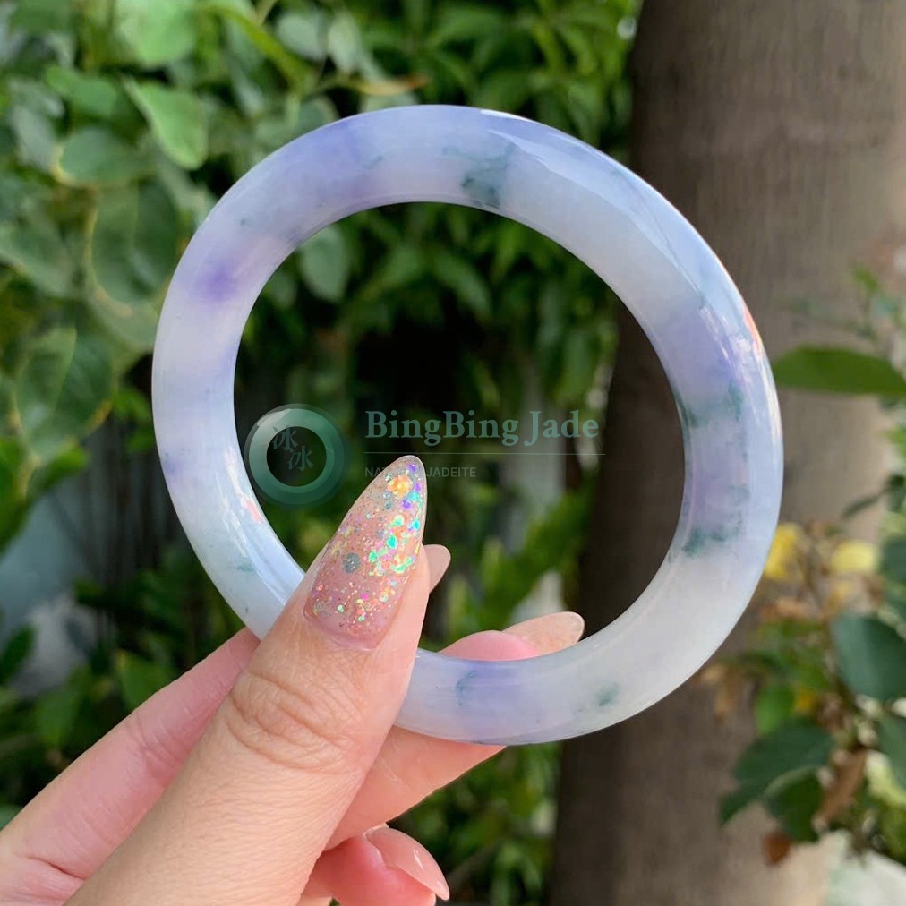 Monet Lavender-Blue Jelly Bangle 54mm — Dreamy Floating Violet