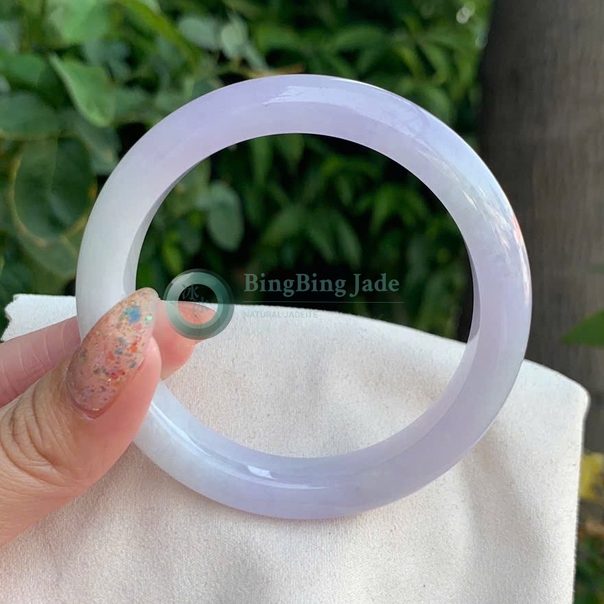 Lavender Mist Pastel Jadeite Bangle 54mm