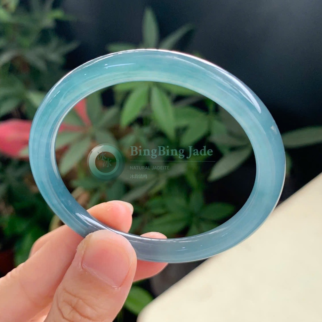 Icy Blue Jelly Glow Round Bangle 54mm
