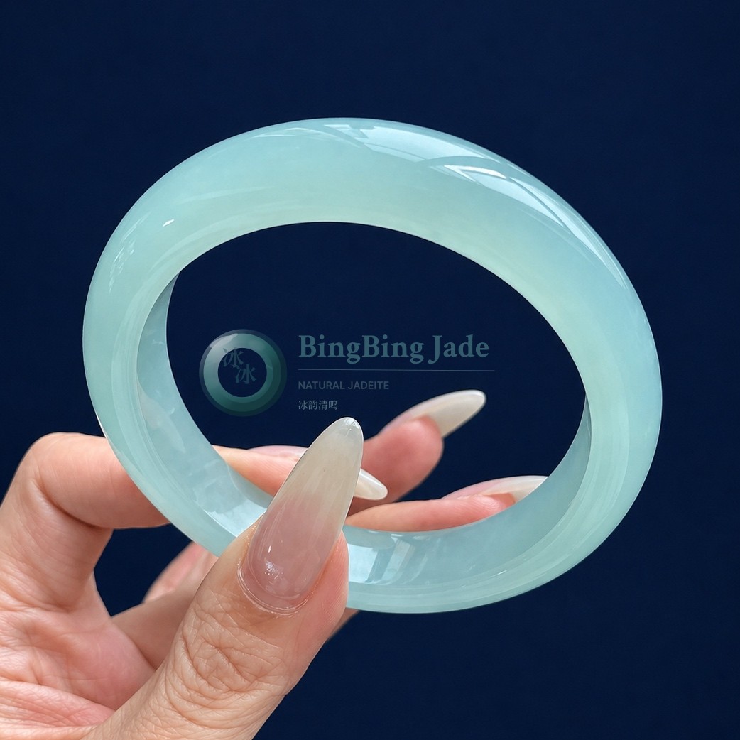 Icy Aqua Jelly Glow Bangle 56mm — Luminescence