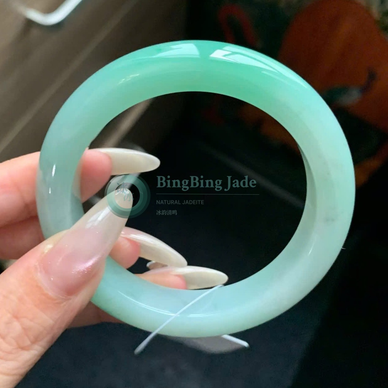 Minty Jelly Glow Round Bangle 52.5mm