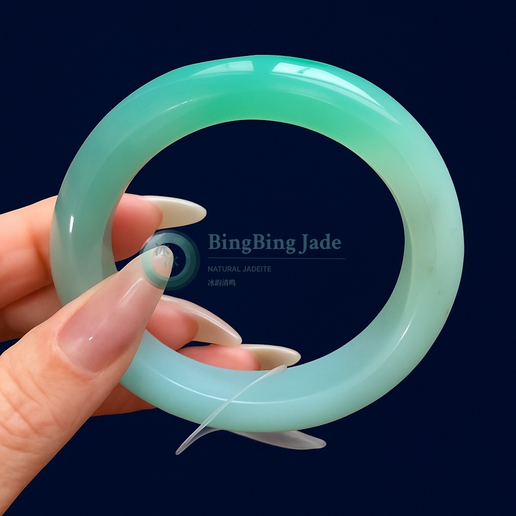 Minty Jelly Glow Round Bangle 52.5mm