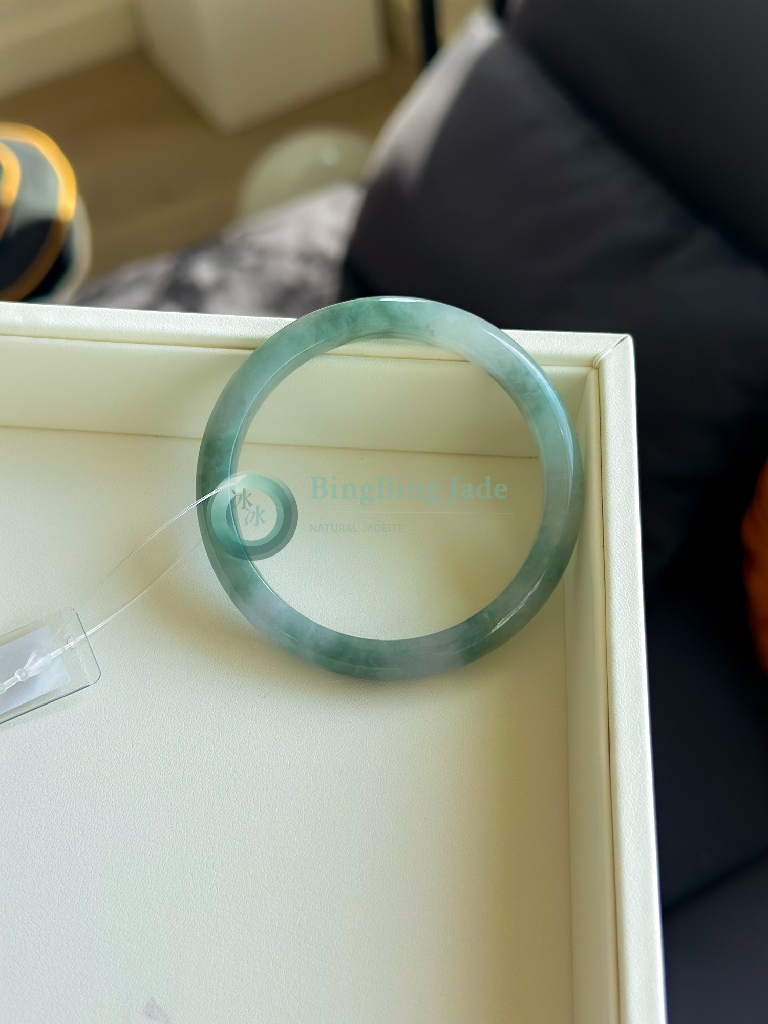 Celadon with Seafoam Blooms — Bangle 54.3mm