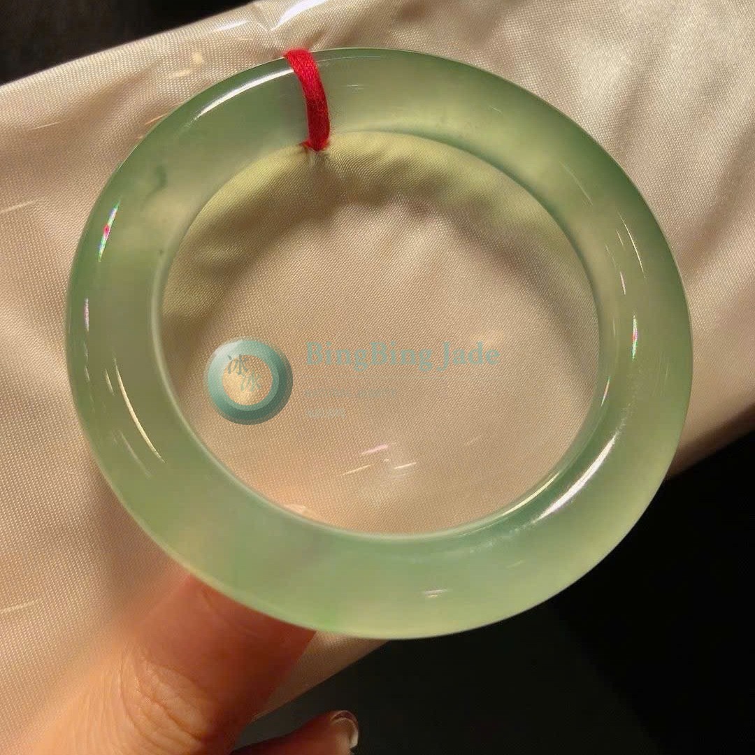Crystal-Clear Spring Water Jadeite Bangle 55mm