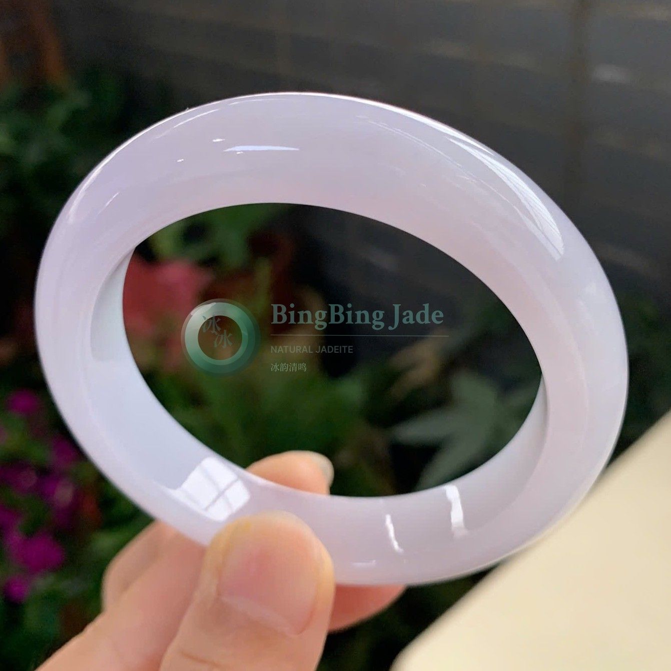 Hushed Lavender Mist Jadeite Bangle 55.5mm