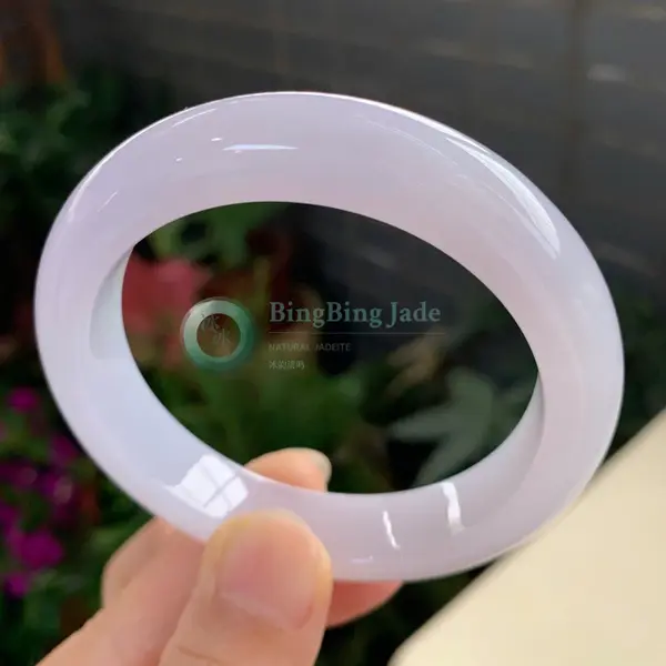 Hushed Lavender Mist Jadeite Bangle 55.5mm