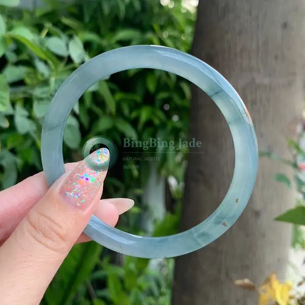 Icy Blue-Grey Stillwater Bangle 57mm