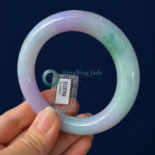 Spring Lavender & Floating Green Jelly Bangle 58mm