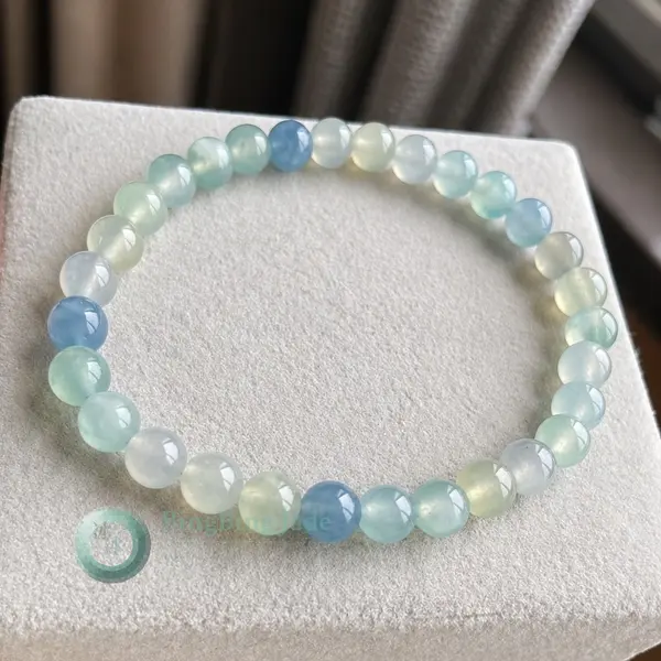 Pastel Seafoam & Cornflower Jelly Bead Bracelet