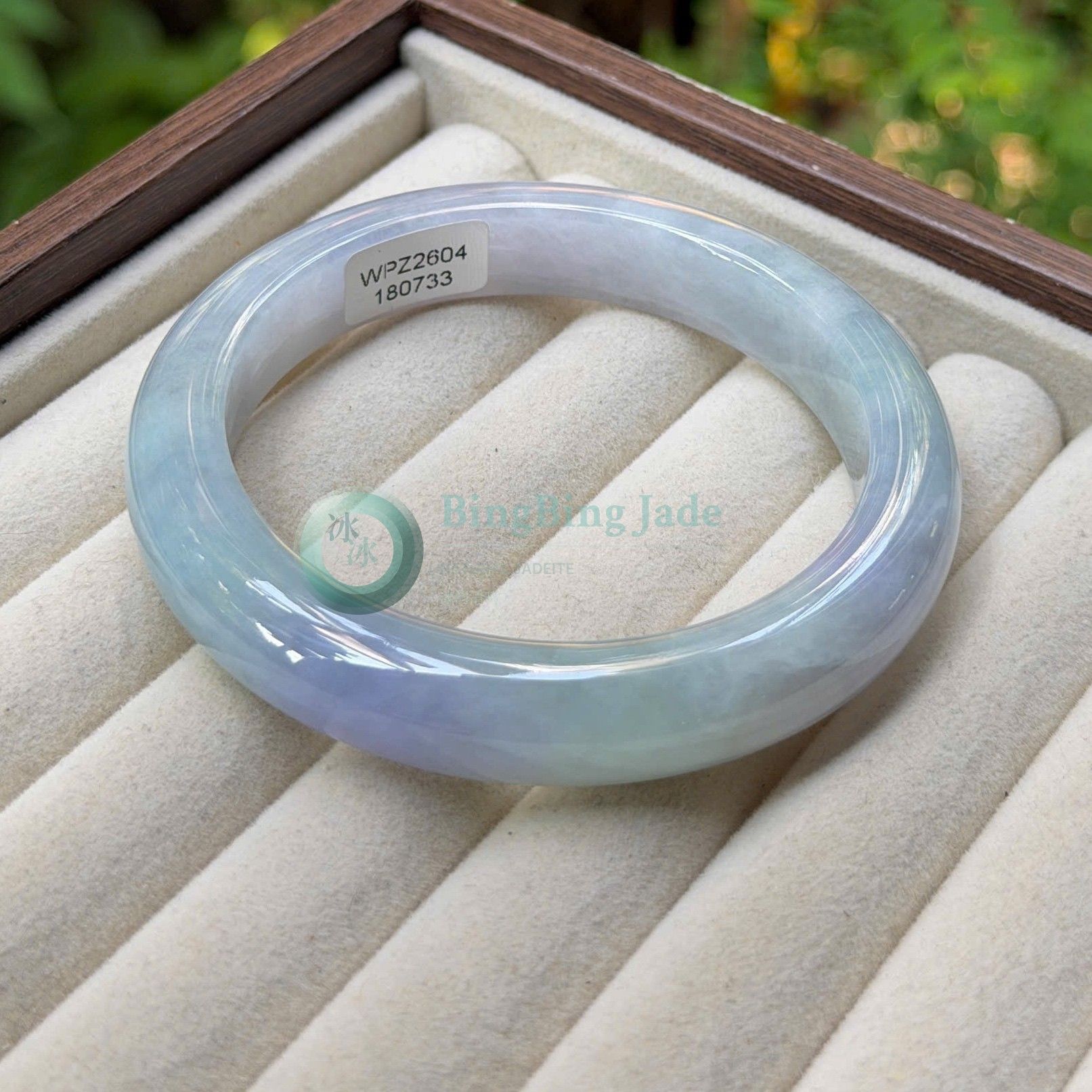 Monet Lavender in Icy Jelly — Aged Translucent Bangle 58.5mm