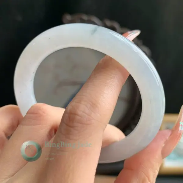 Lavender Mist Floating Blue Jadeite Bangle 50.9mm