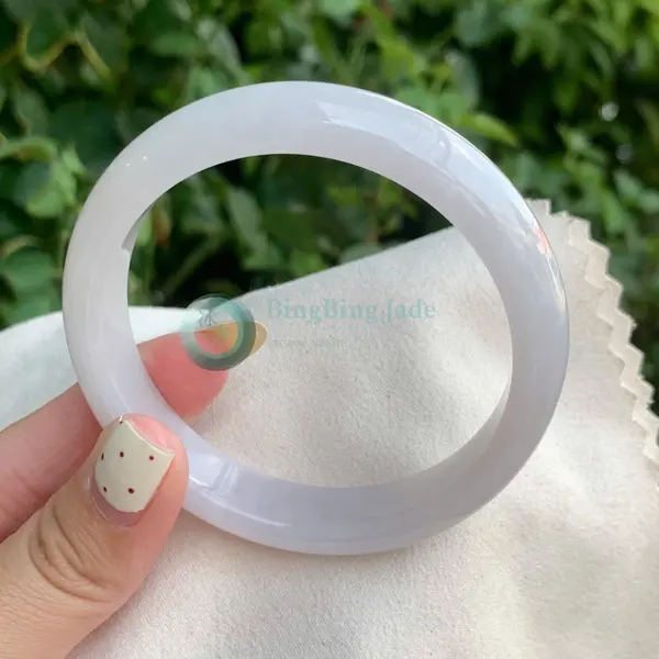 Soft Lavender Mist Jadeite Bangle 54.8mm
