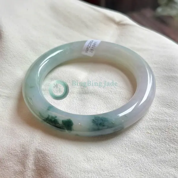 Floating Moss on Morning Mist — Donut Bangle 60mm
