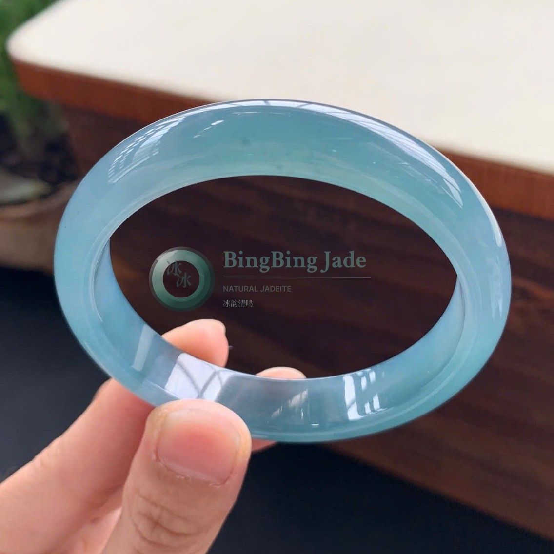 Icy Blue Teal Jelly Translucency Bangle 56.5mm