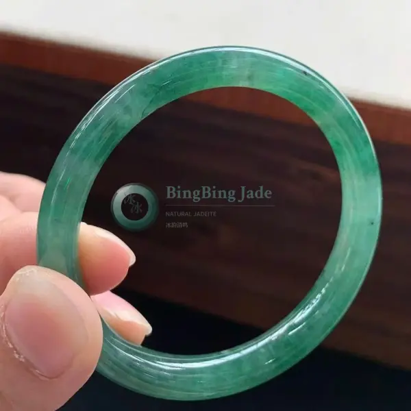 Vivid Emerald Glow Jadeite Bangle 52mm