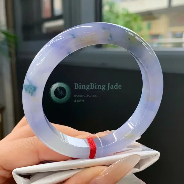Monet Lavender Jelly Glow with Drifting Blue-Green Blooms Bangle 54mm