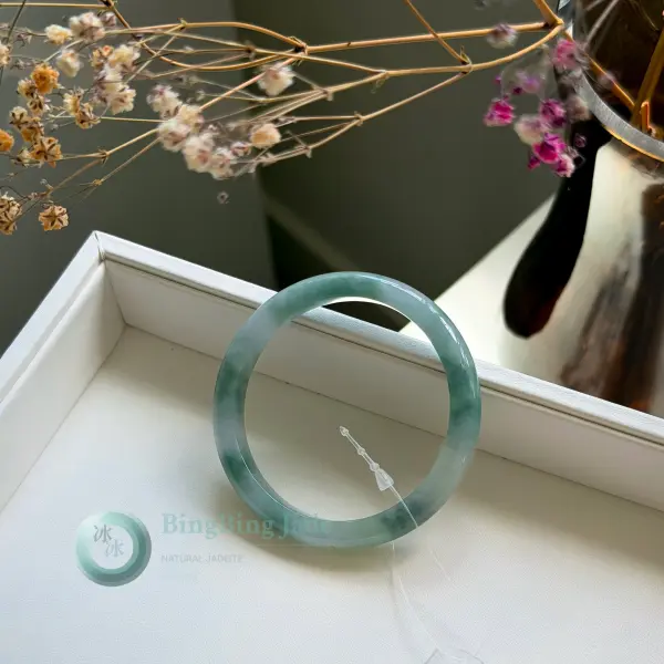 Celadon with Seafoam Blooms — Bangle 54.3mm