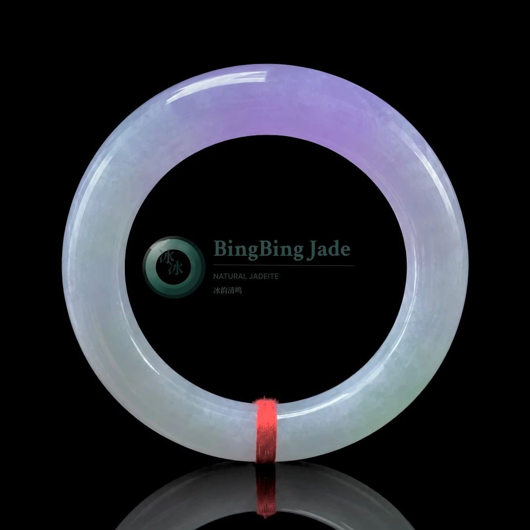 Lavender Mist over Moonlight Celadon — Round Bangle 52mm