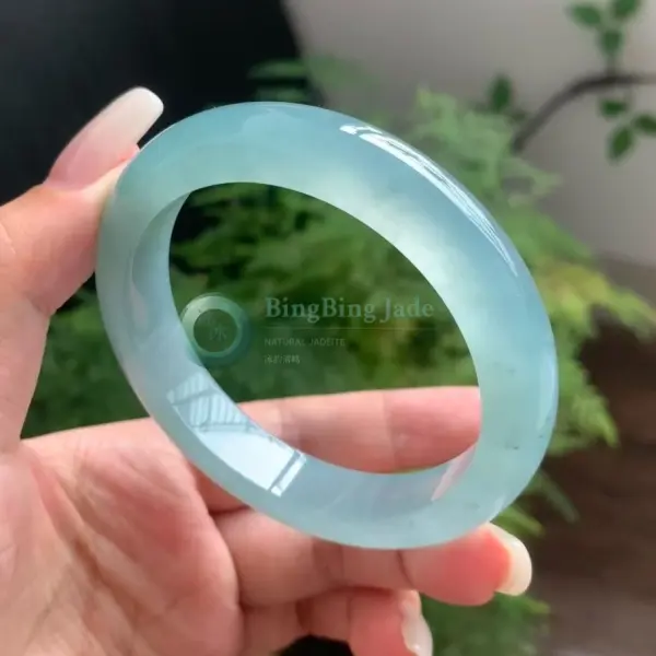 Icy Blue Jelly Translucence — Floating Pastel Bangle 55.8mm