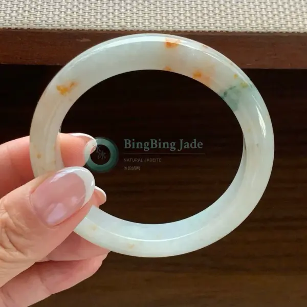 Soft White with Honey Bloom Accents Bangle 57mm