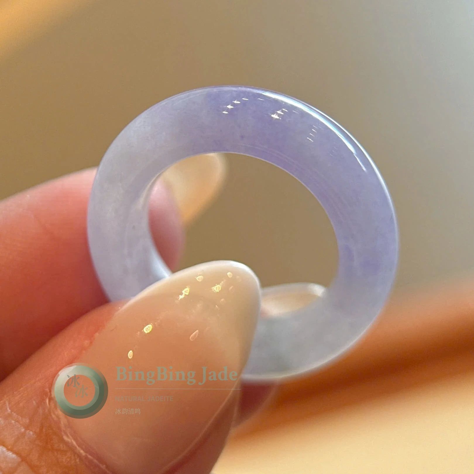 Lavender Mist Jadeite Ring 16.2mm