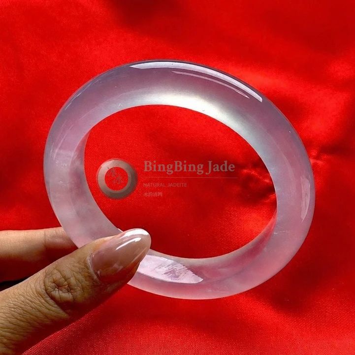 High Icy Lavender Jelly Bangle — Luminous Translucency 56.6mm