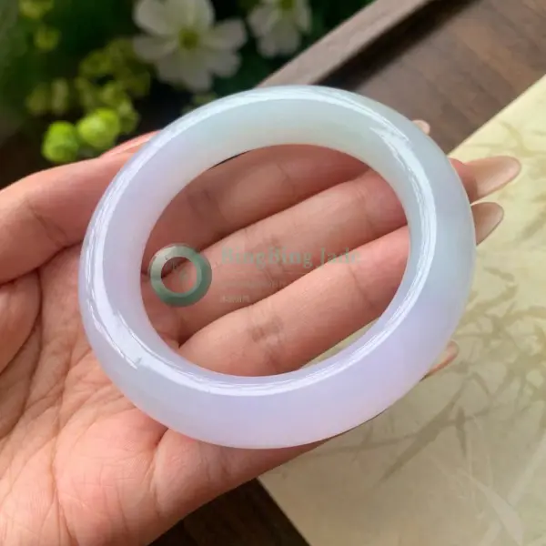 Lavender Moonlight Icy Jadeite Bangle 52.8mm