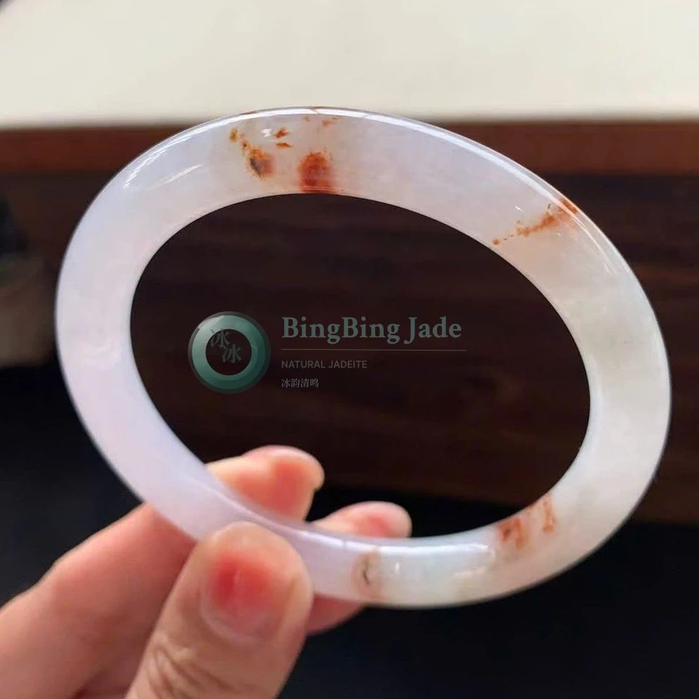 Moonlight Mist with Russet Kiss Jadeite Bangle 57.8mm
