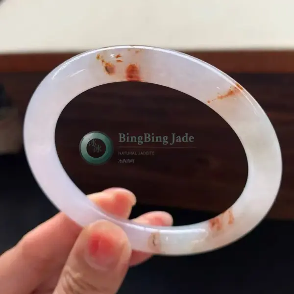 Moonlight Mist with Russet Kiss Jadeite Bangle 57.8mm