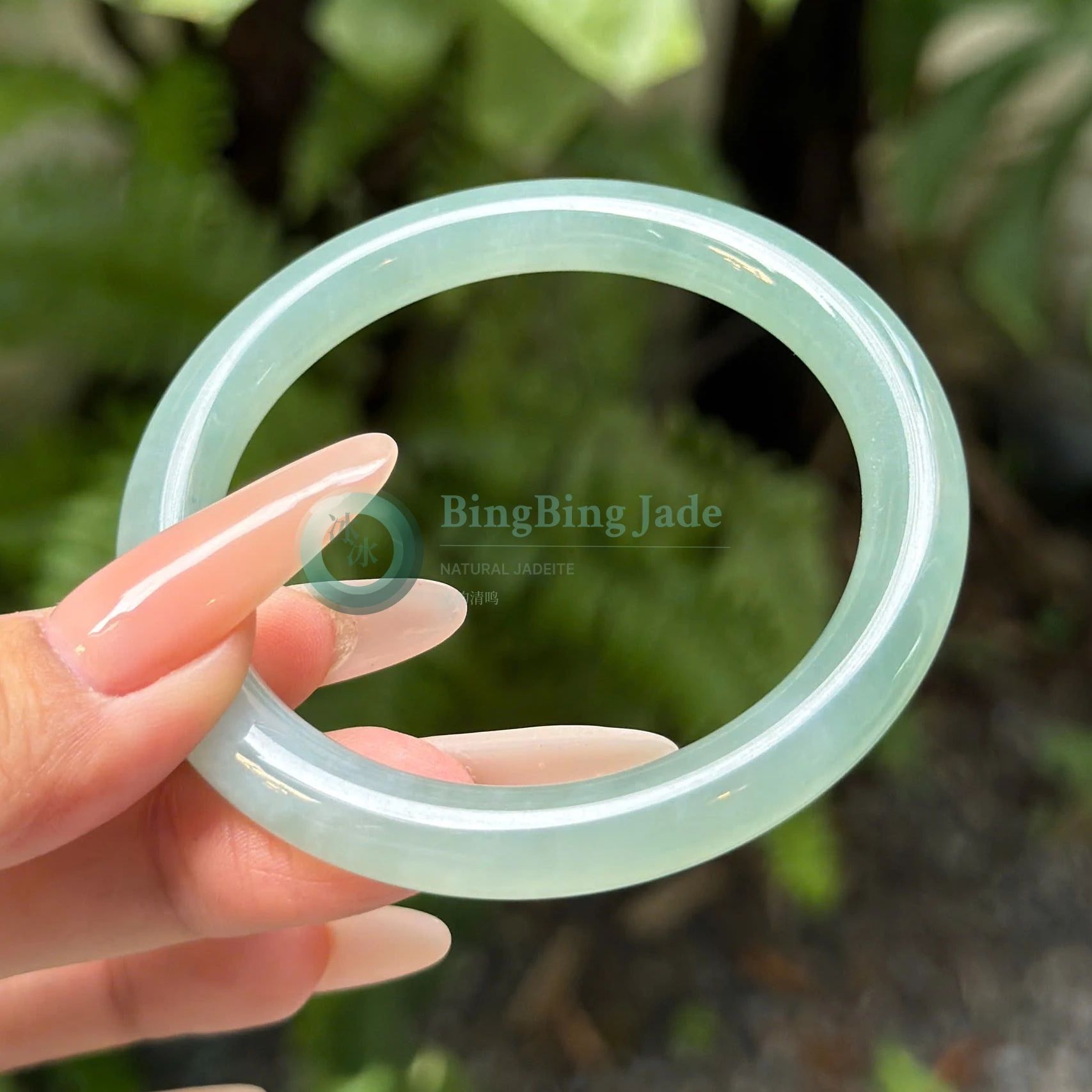 Icy Green Jelly Bangle — Old Mine Clarity with Glacial Stillness