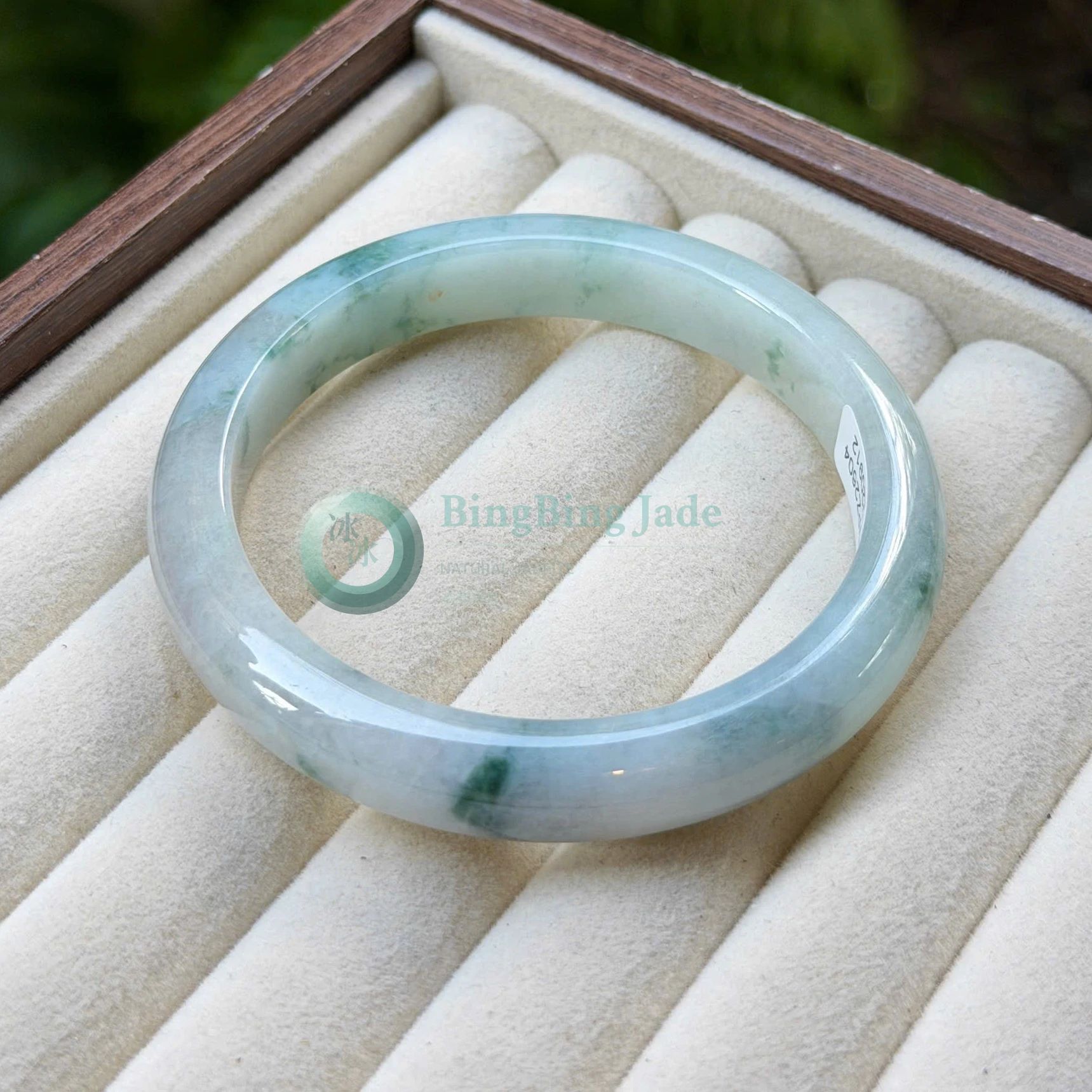 Floating Teal Wisps in Icy Stillwater Bangle 57mm