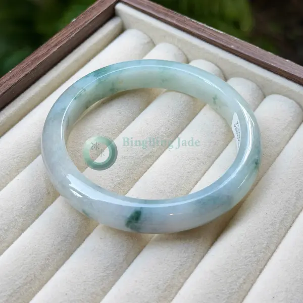 Floating Teal Wisps in Icy Stillwater Bangle 57mm