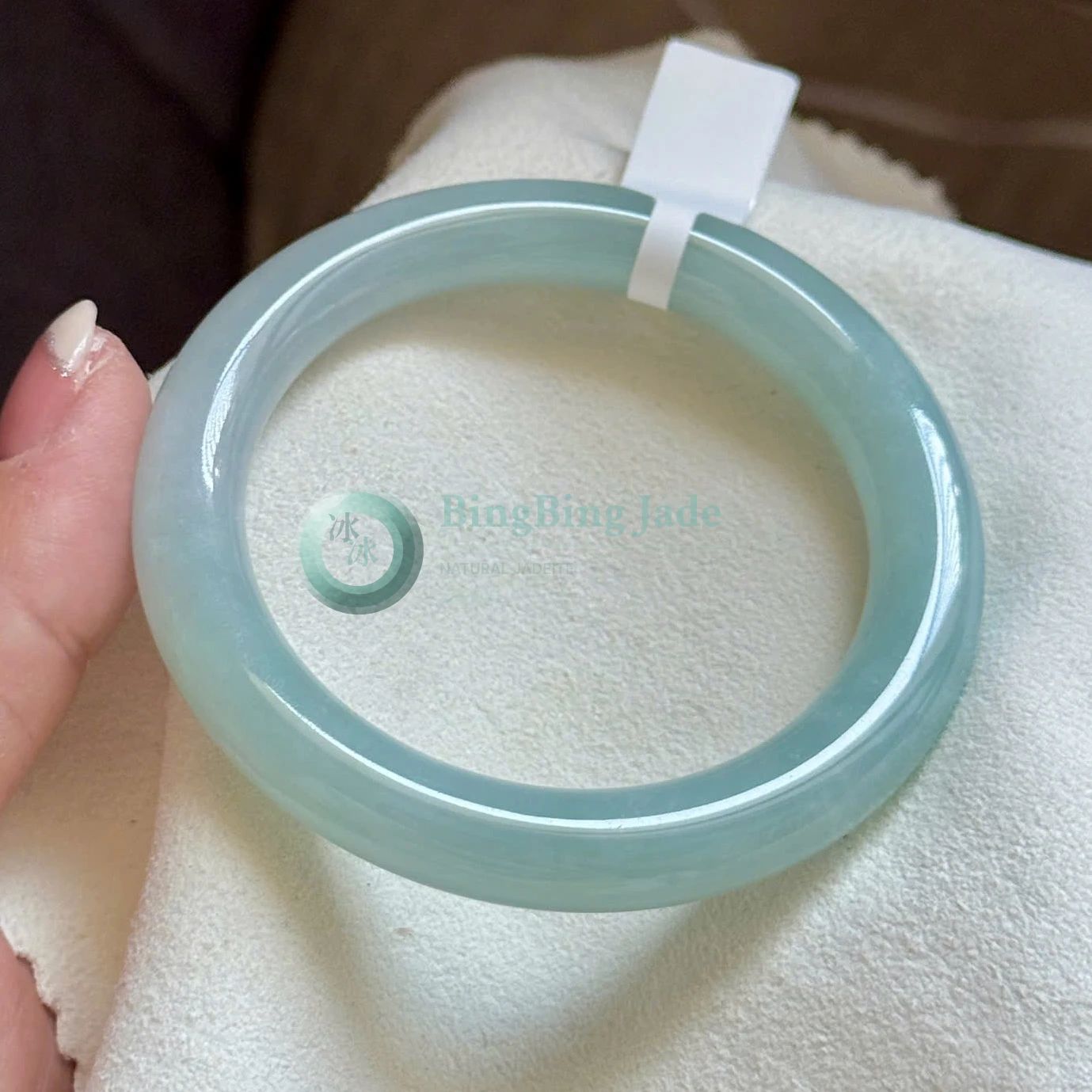 Aqua Jelly Bangle 54mm — Soft Glacial Glow