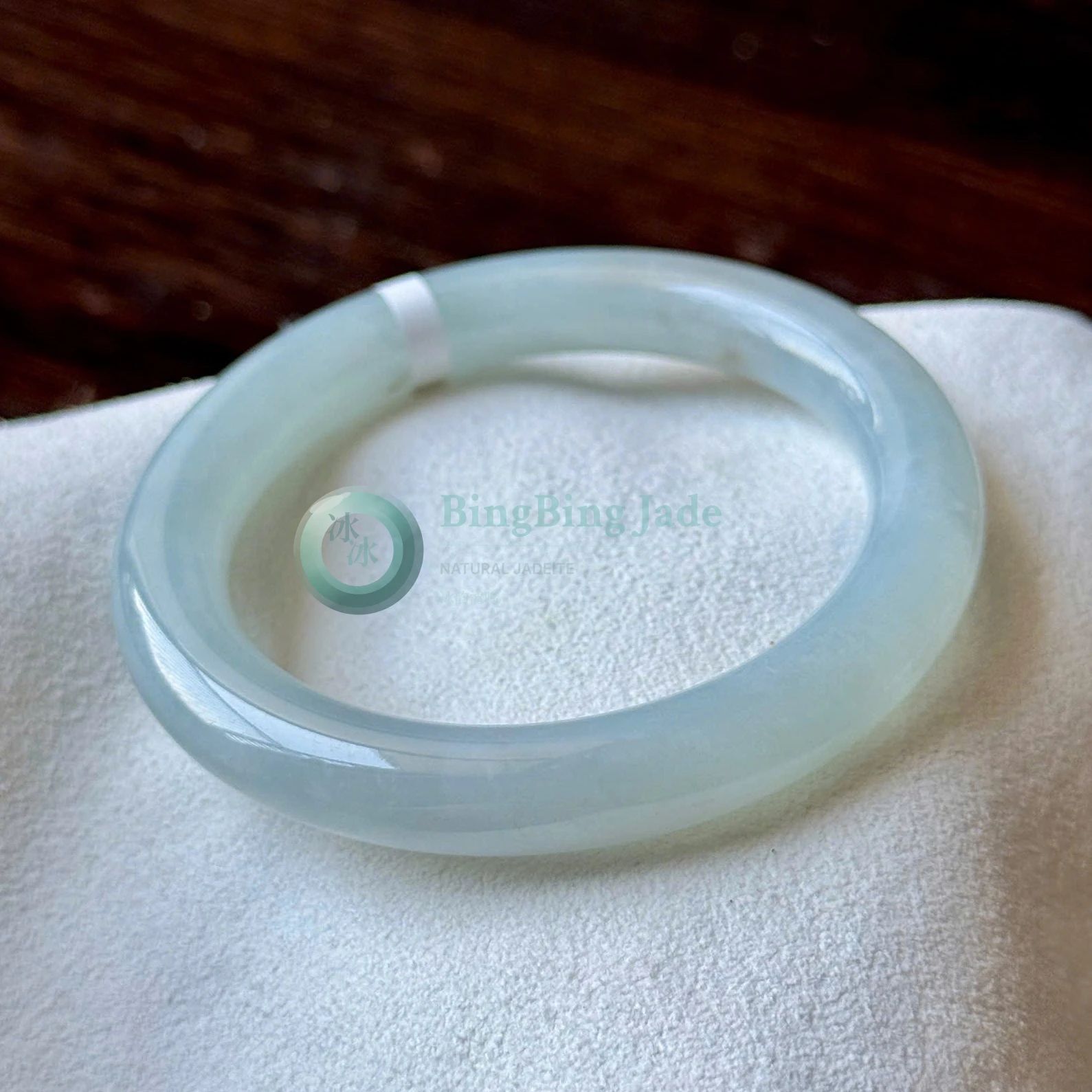 Pale Blue Jelly Bangle 54mm — Soft Luminous Glow