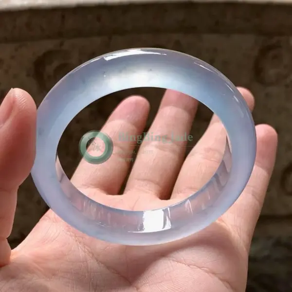 High Icy Lavender Jelly Bangle 51mm — Collector-Grade Translucency
