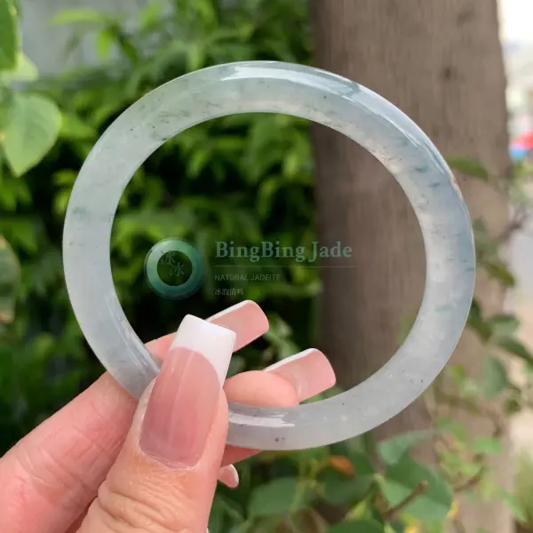 Icy Mist with Drifting Blue-Green Veils Bangle 50mm