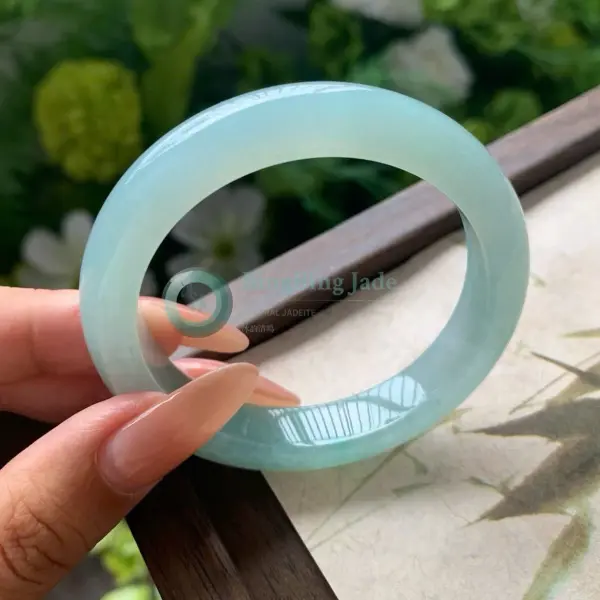 Minty Seafoam Jelly Bangle 52.6mm — Gentle Green Drift