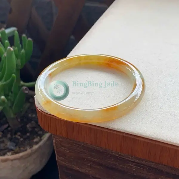 Honey-Amber Glow Jadeite Bangle 50.5mm